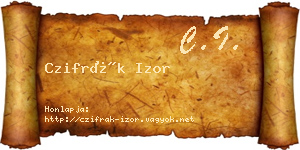 Czifrák Izor névjegykártya